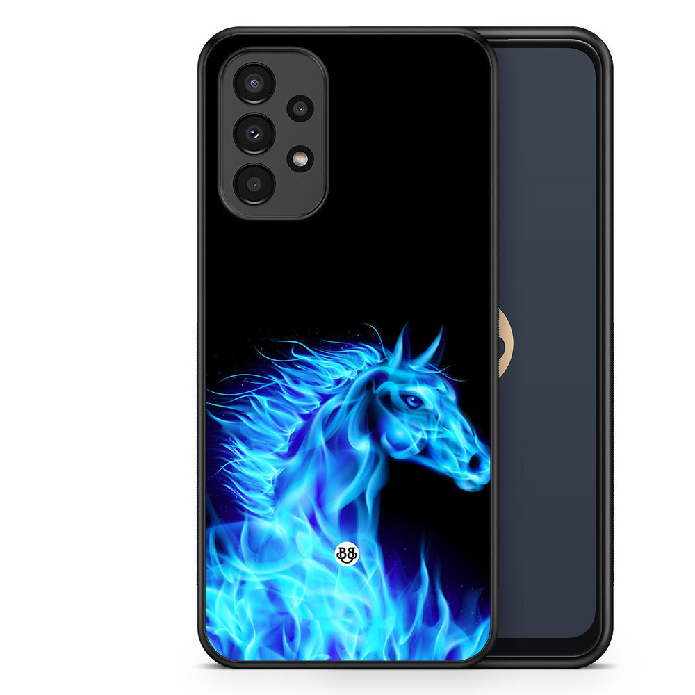 Samsung Galaxy A13 Case - Flames Horse Blue