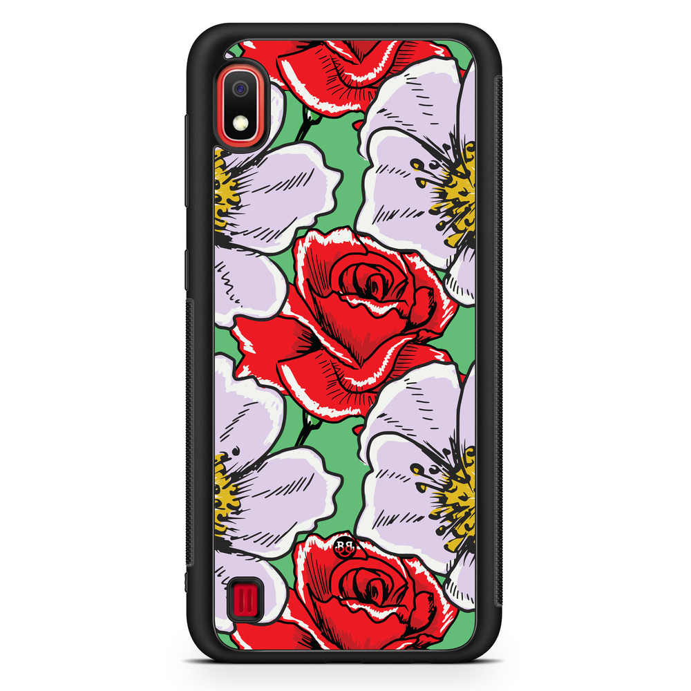 Samsung Galaxy A10 Case - Red & White Floral