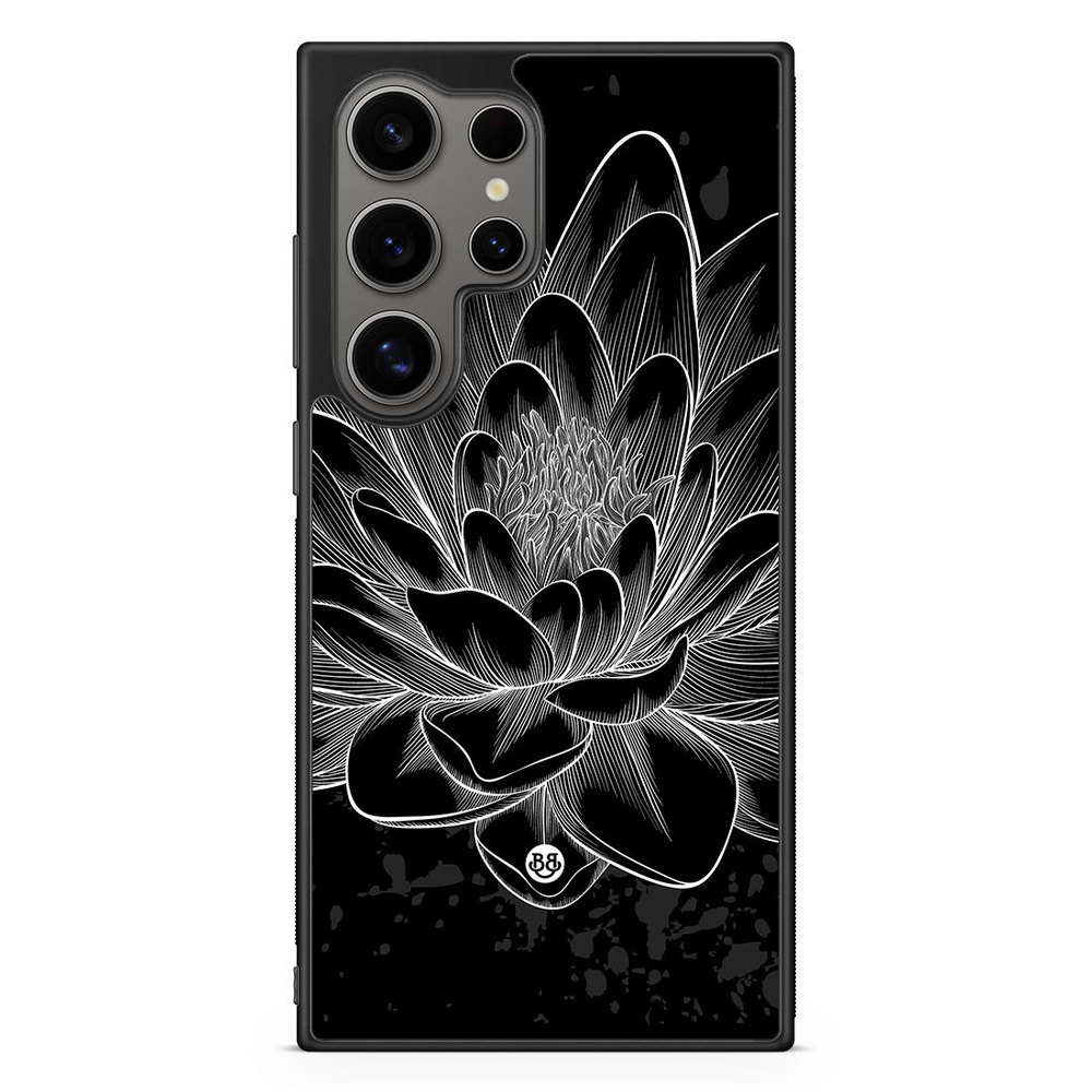 Samsung Galaxy S24 Ultra Case - Black/White Lotus