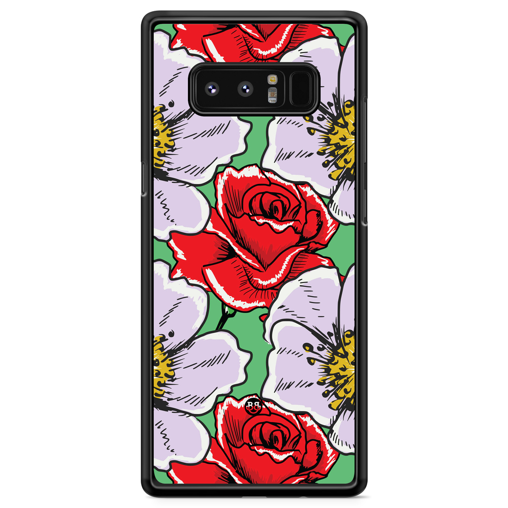 Samsung Galaxy Note 8 Case - Red & White Floral