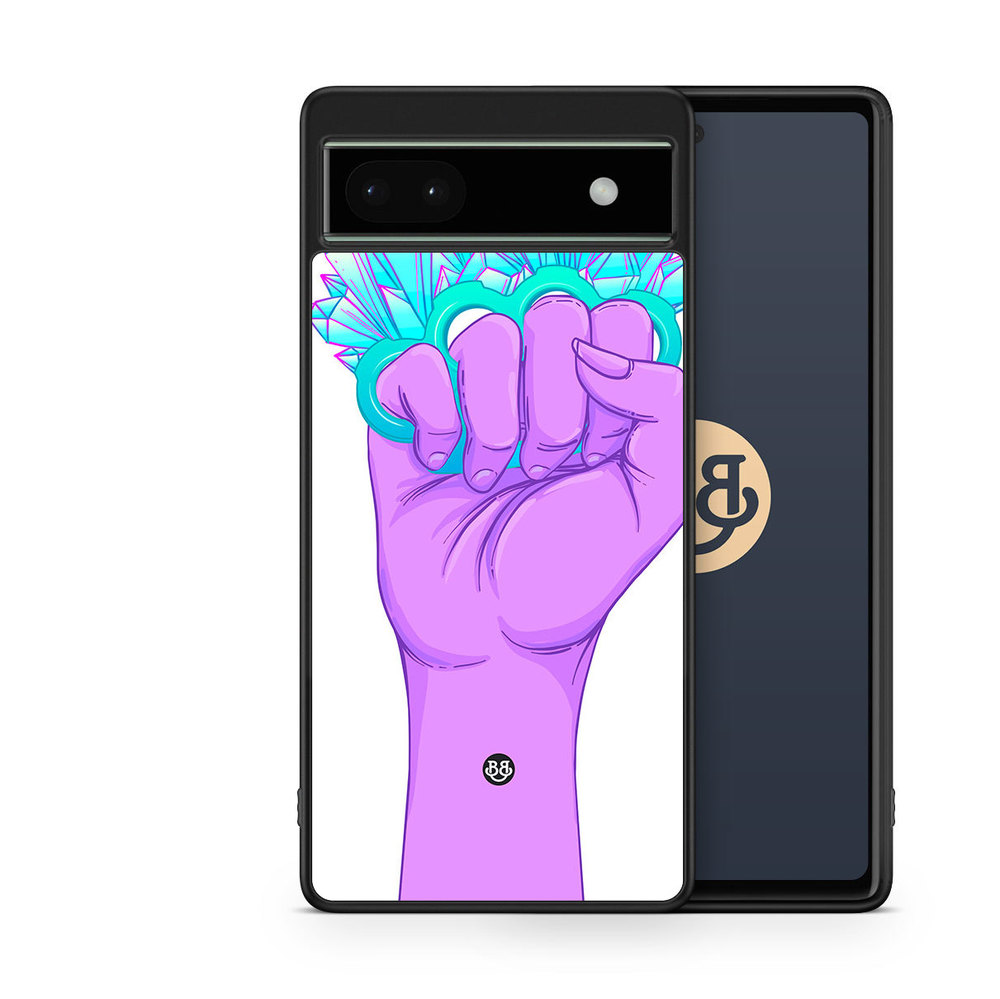 Google Pixel 6a Skal - Kristaller & Hand