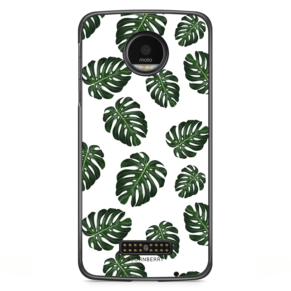 Moto Z2 Play Case - Monstera Pattern
