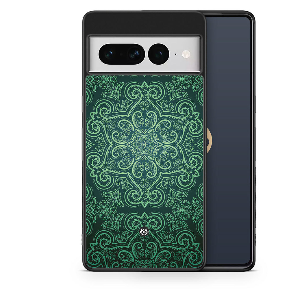 Google Pixel 7 Pro Case - Green Retro Pattern
