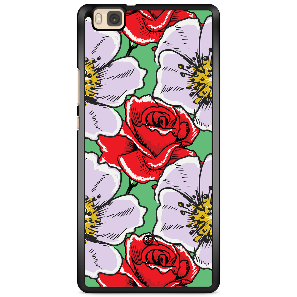 Huawei P8 Lite Case - Red & White Floral