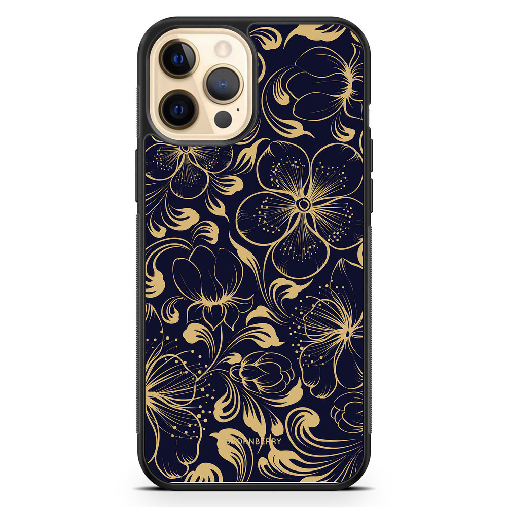 iPhone 12 Pro Max Case - Dark Blue Flowers
