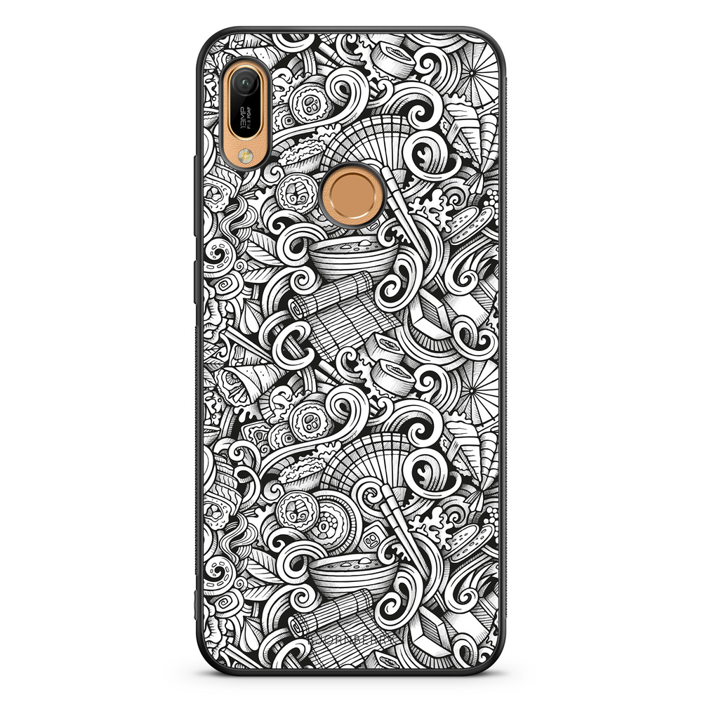 Huawei Y6 2019 Case - Japanese Pattern