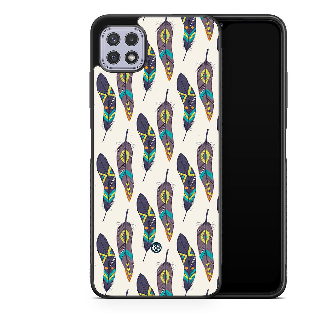 Samsung Galaxy A22 4G Case - Ethnic Feathers