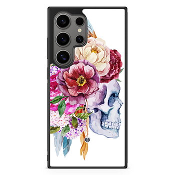Samsung Galaxy S24 Ultra Case - Skull & Flowers