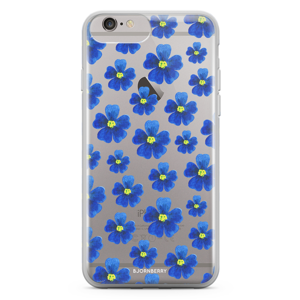 iPhone 6 Plus/6s Plus Fashion Skal - Blå Blommor