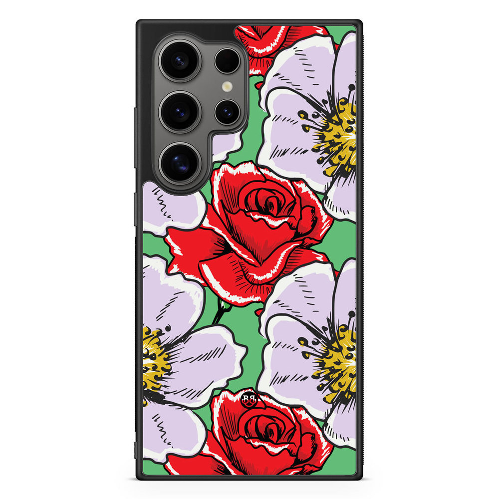 Samsung Galaxy S24 Ultra Case - Red & White Floral