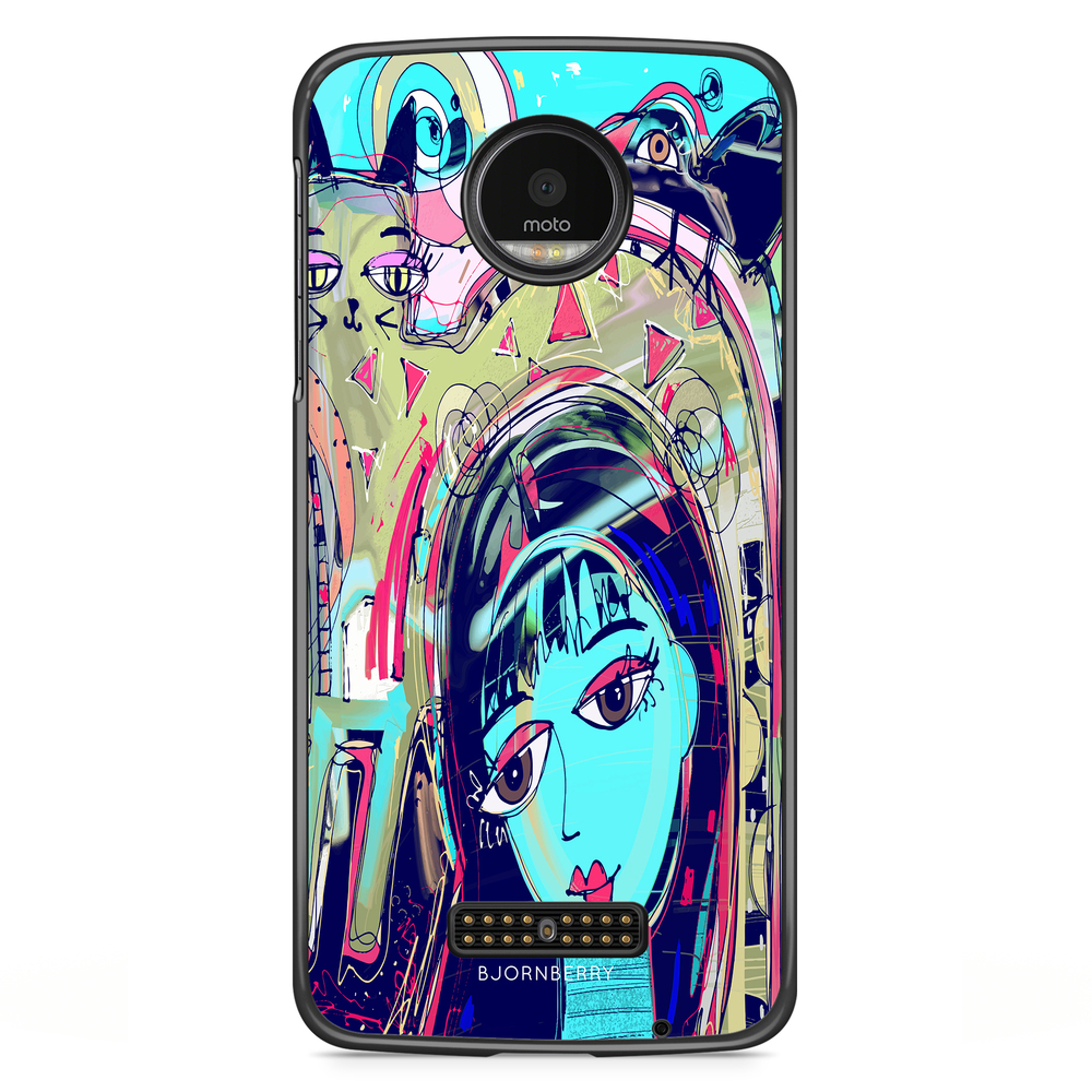 Moto Z2 Play Case - Abstract Cat