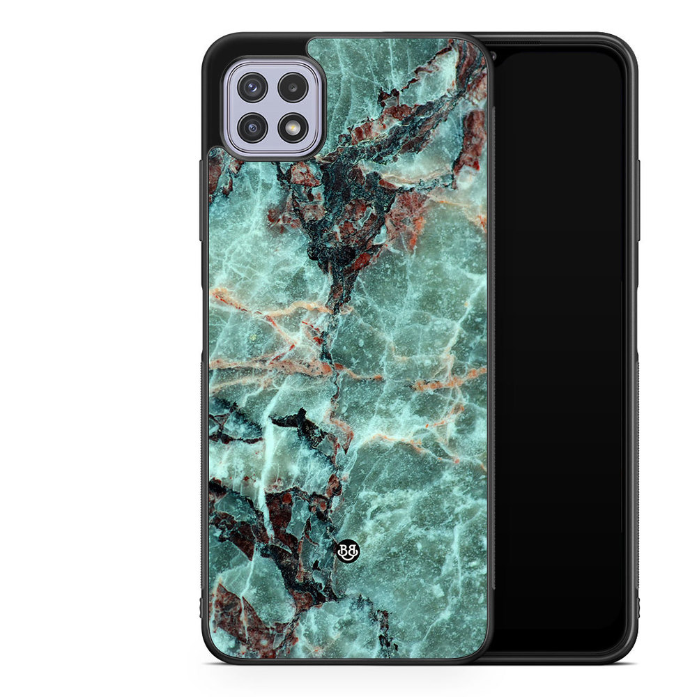 Samsung Galaxy A22 4G Skal - Grön Marmor