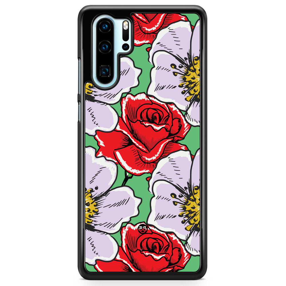 Huawei P30 Pro Case - Red & White Floral