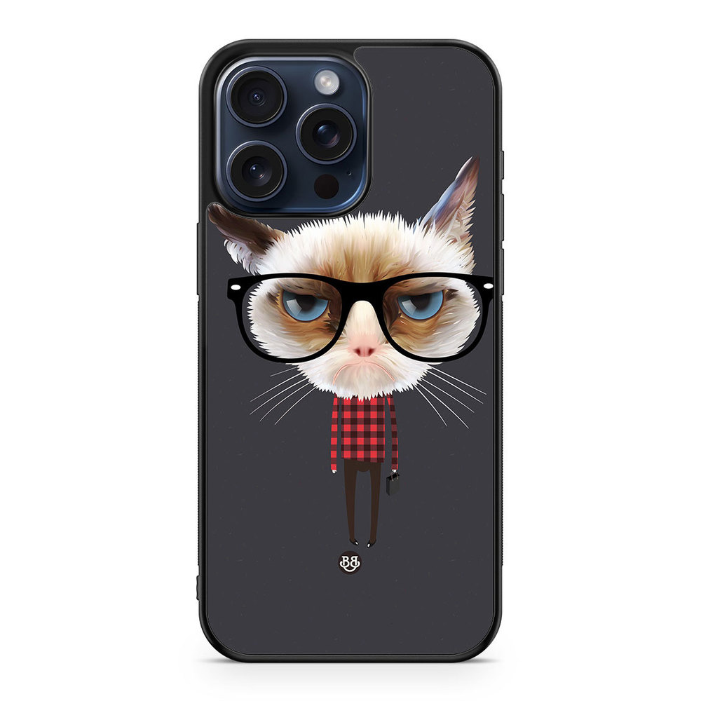 iPhone 15 Pro Max Case - Hipster Cat