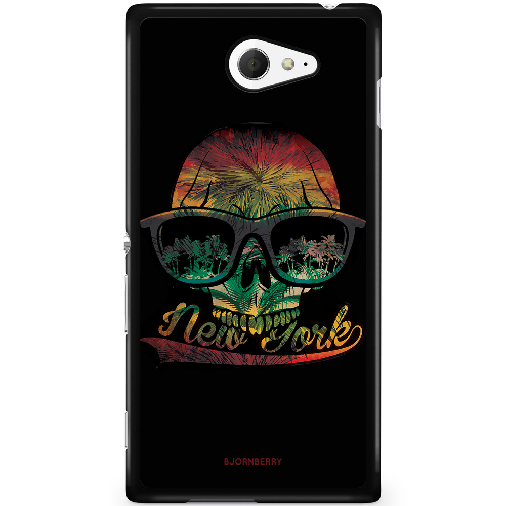 Sony Xperia M2 Aqua Case - New York Skull