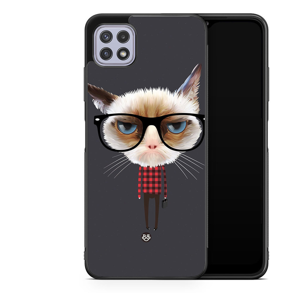 Samsung Galaxy A22 4G Case - Hipster Cat