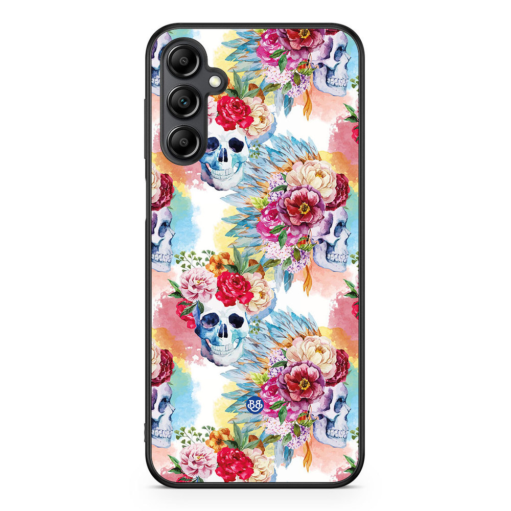 Samsung Galaxy A14 4G/5G Case - Skulls And Flowers