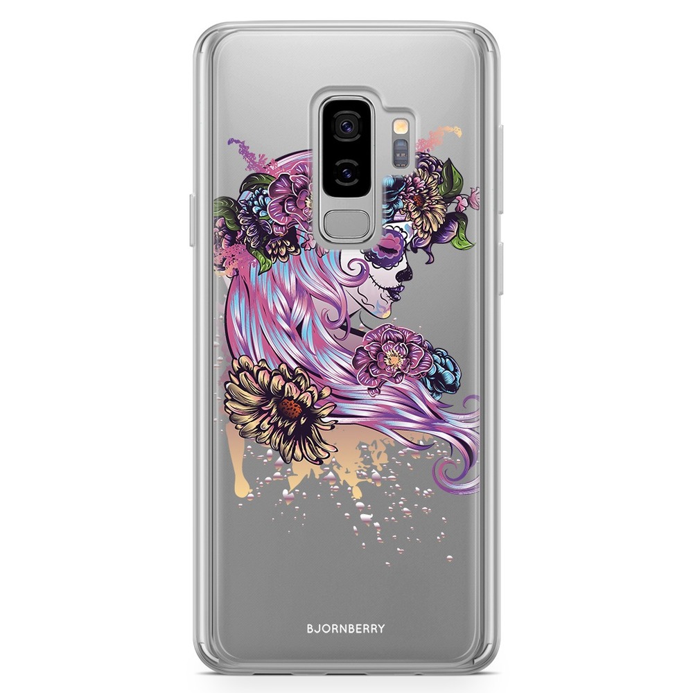 Samsung Galaxy S9 Plus Fashion Skal - Döskalle Blomtjej