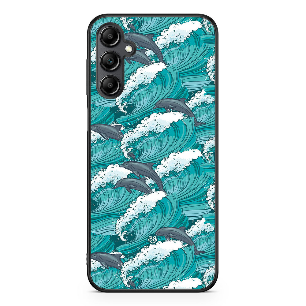 Samsung Galaxy A14 4G/5G Case - Waves and Dolphins