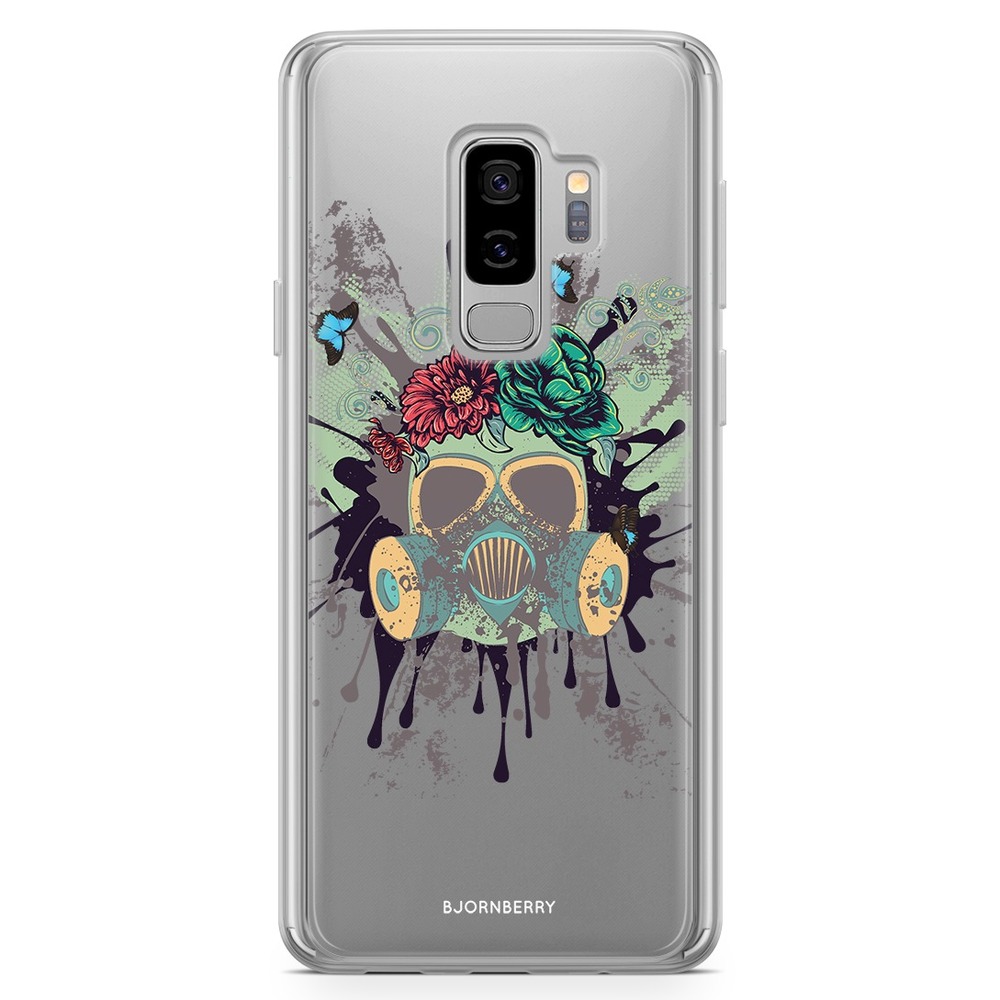 Samsung Galaxy S9 Plus Fashion Case - Gas Mask Flowers