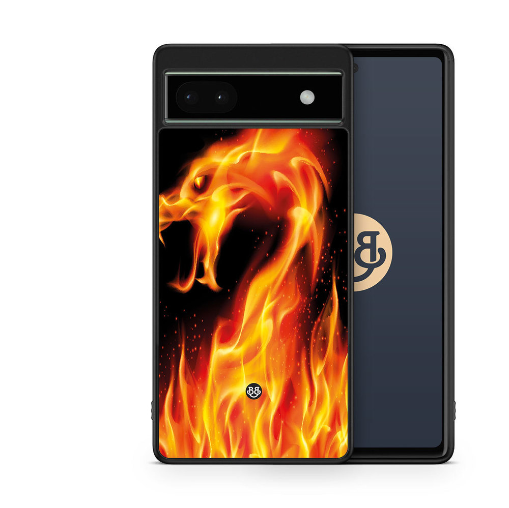 Google Pixel 6a Case - Flames Dragon