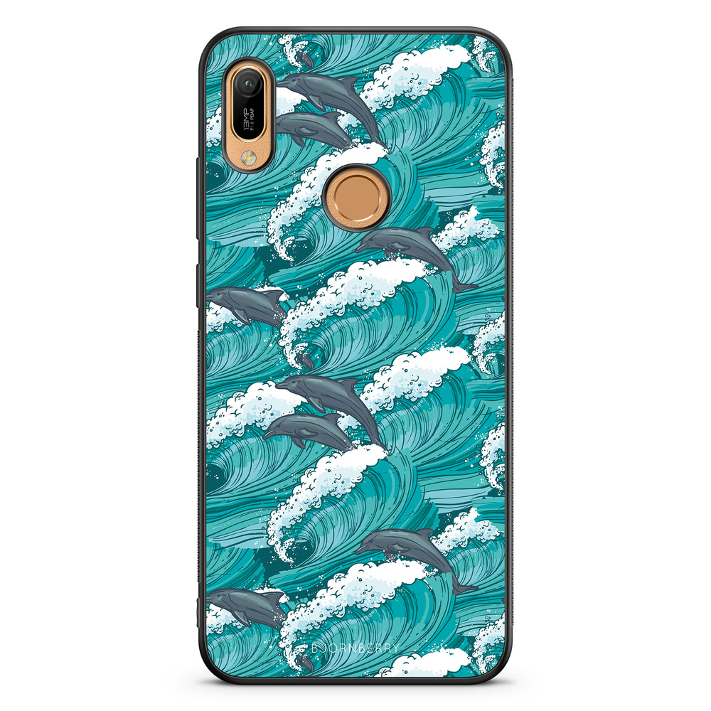 Huawei Y6 2019 Case - Waves And Dolphins