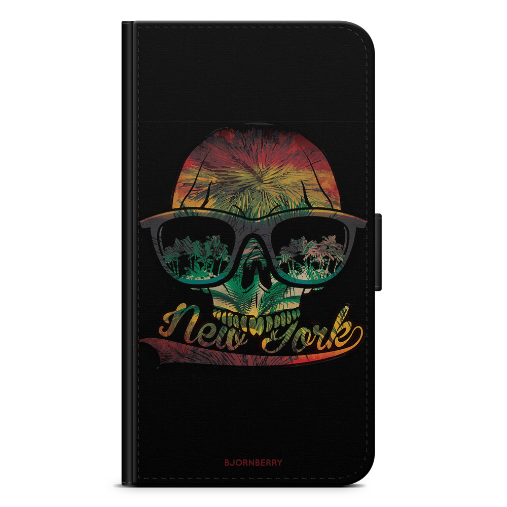 iPhone X / XS Wallet Case - New York Skull