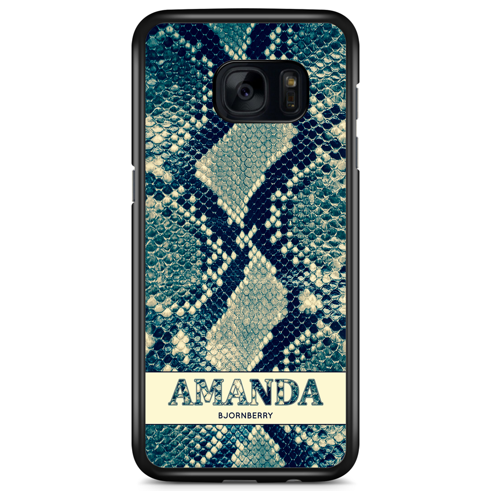 Samsung Galaxy S7 Edge Case Custom - Custom Blue Snake