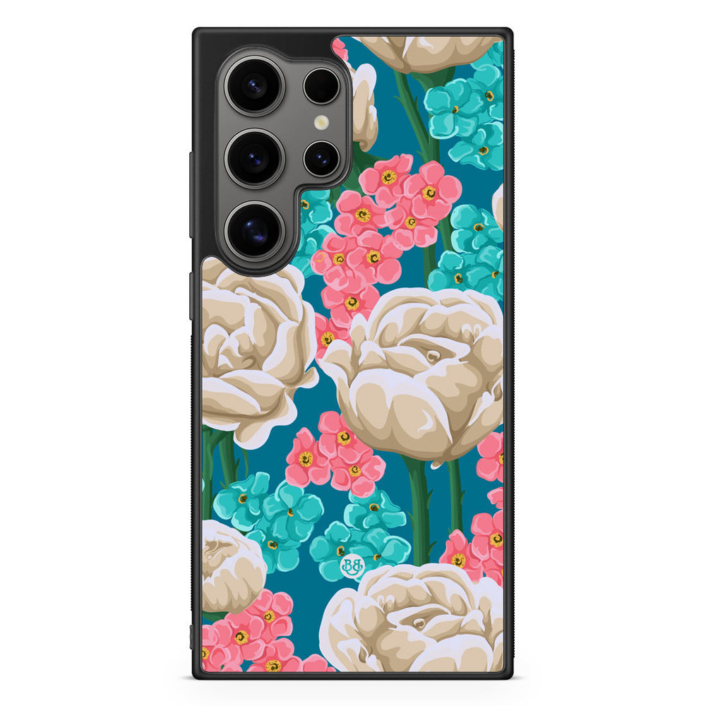 Samsung Galaxy S24 Ultra Case - Seamless White Roses