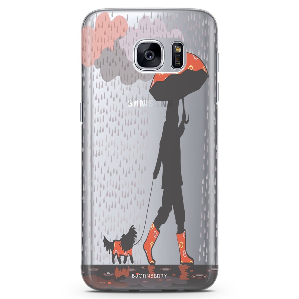 Samsung Galaxy S7 Genomskinligt Skal - Promenad I Regnet | Mobilskal & Mobilfodral BJORNBERRY