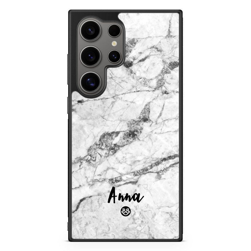 Samsung Galaxy S24 Ultra Custom Skal - White Marble Name
