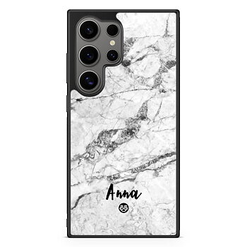 Samsung Galaxy S24 Ultra Custom Skal - White Marble Name