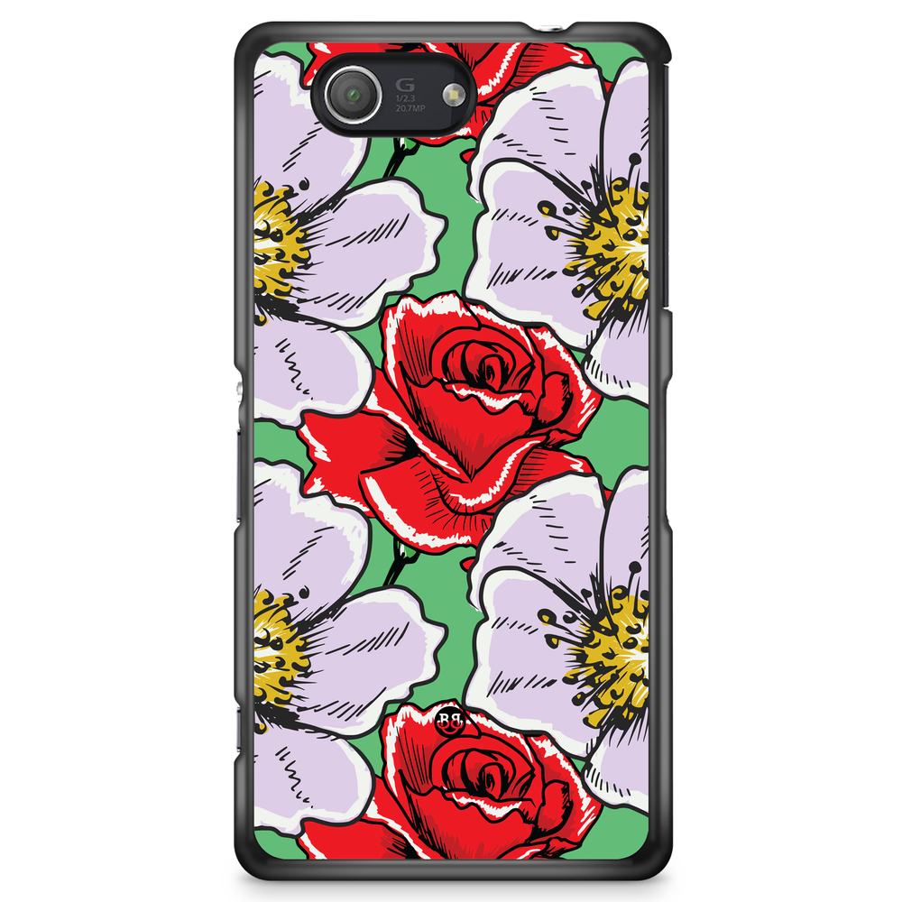 Sony Xperia Z3 Compact Case - Red & White Floral