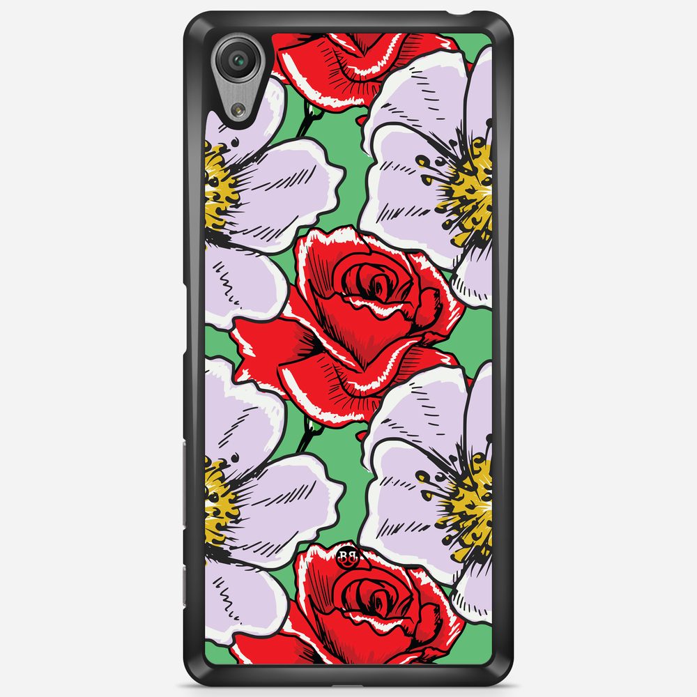 Sony Xperia X Performance Case - Red & White Floral