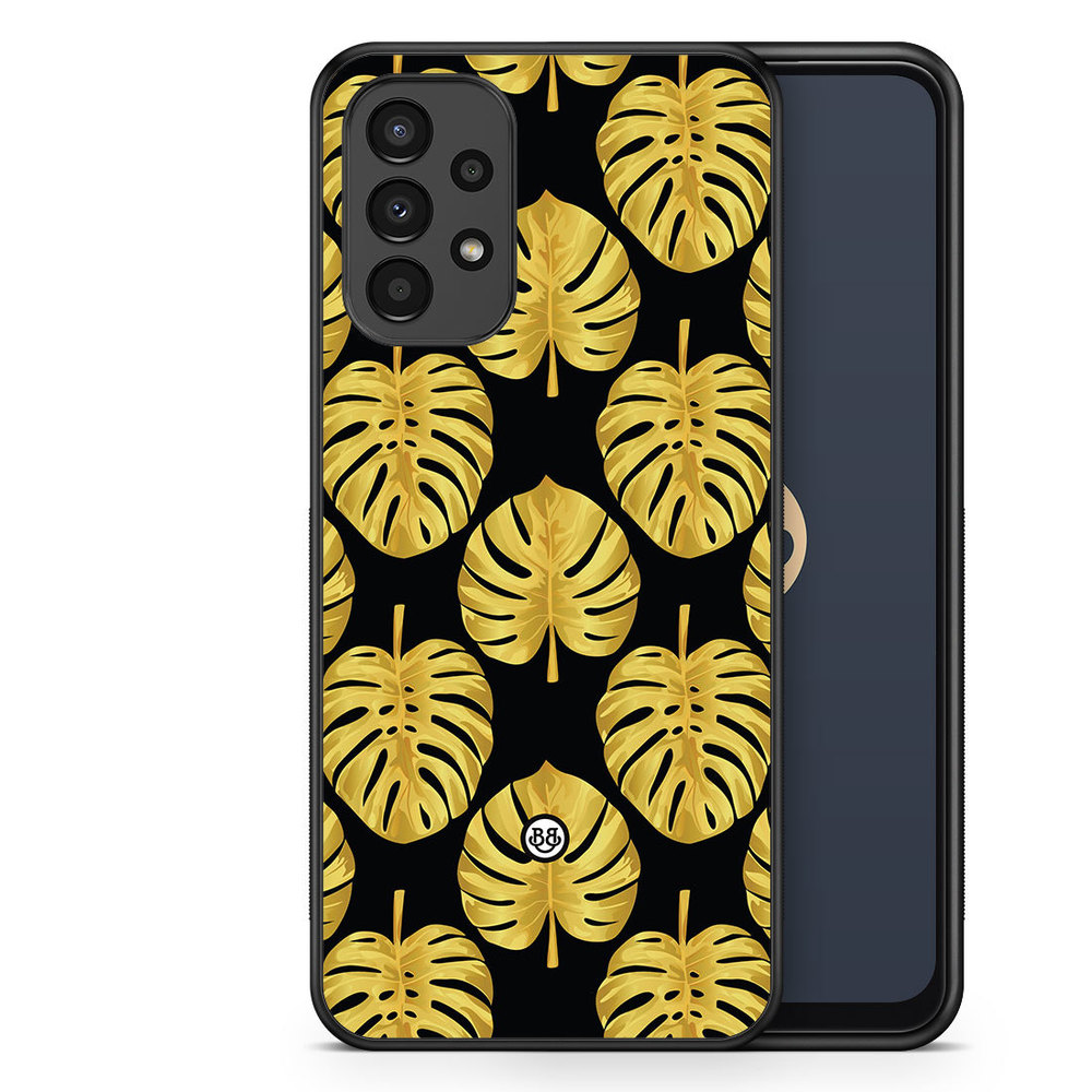 Samsung Galaxy A13 Case - Gold Monstera