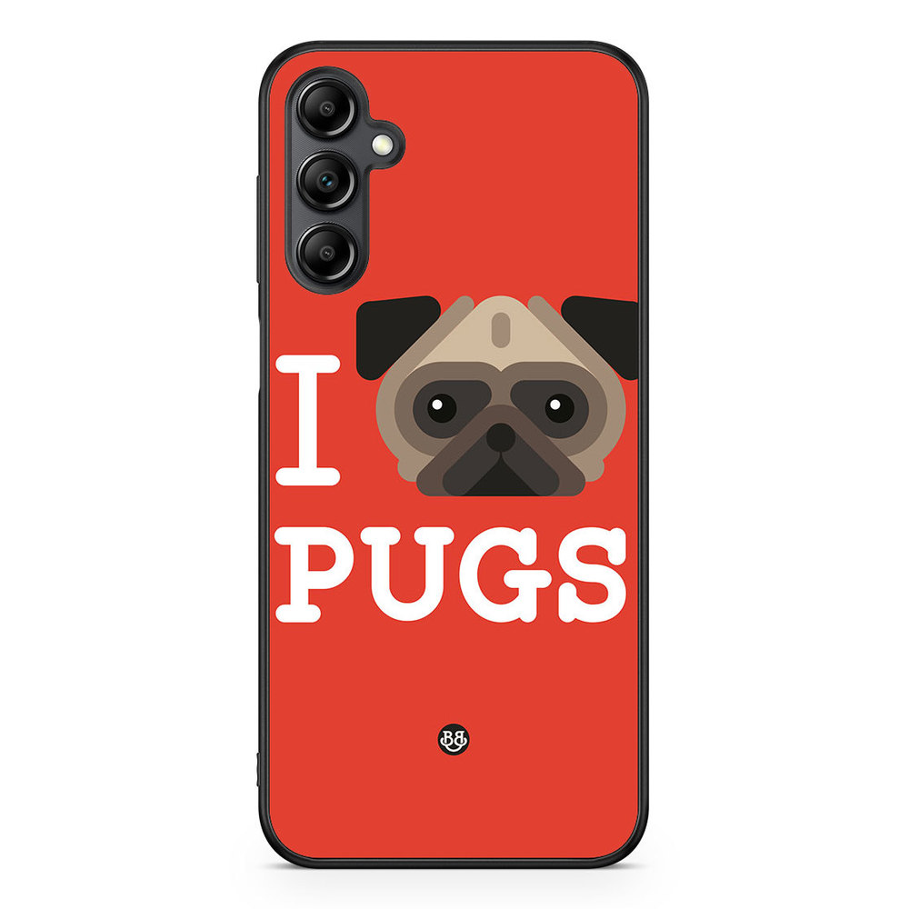 Samsung Galaxy A14 4G/5G Case - I Love Pugs