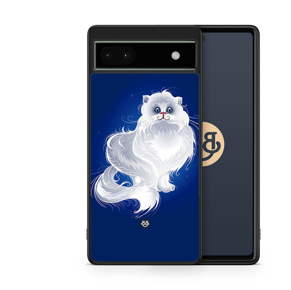 Google Pixel 6a Case - White Cat