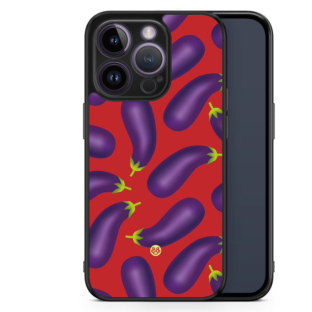 iPhone 14 Pro Case - Eggplant Pattern