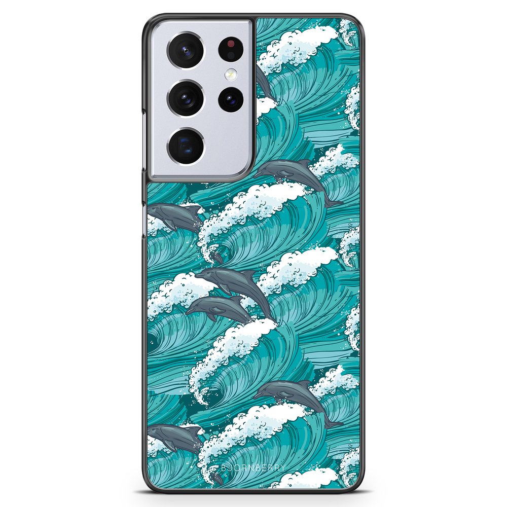 Samsung Galaxy S21 Ultra Case - Waves And Dolphins