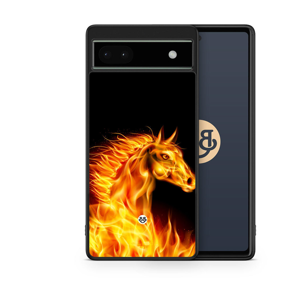 Google Pixel 6a Case - Flames Horse