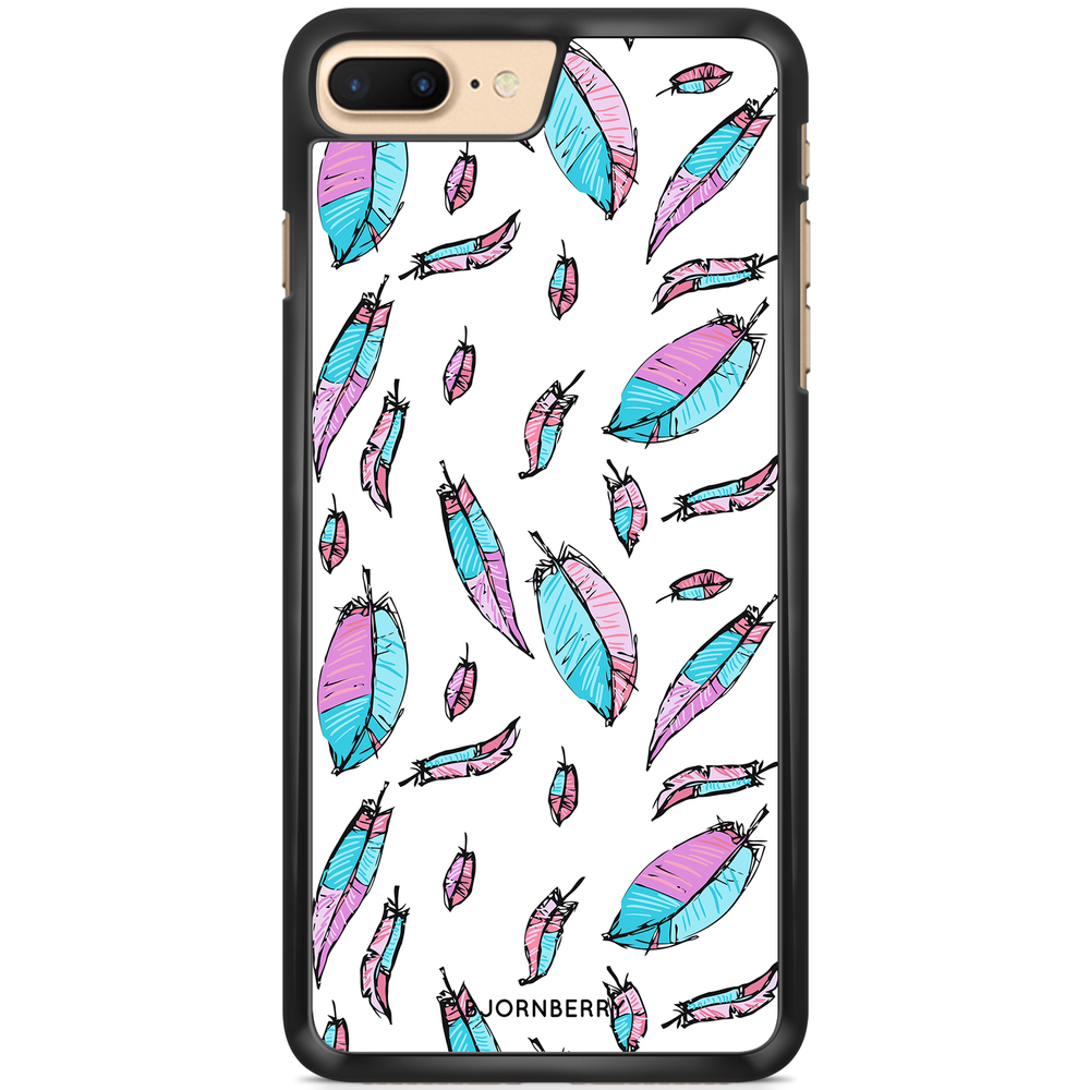 iPhone 7 Plus Case - Pink/Blue Feathers