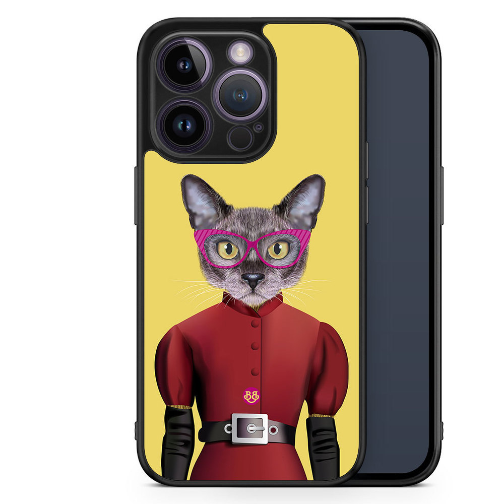 iPhone 14 Pro Case - Hipster Cat