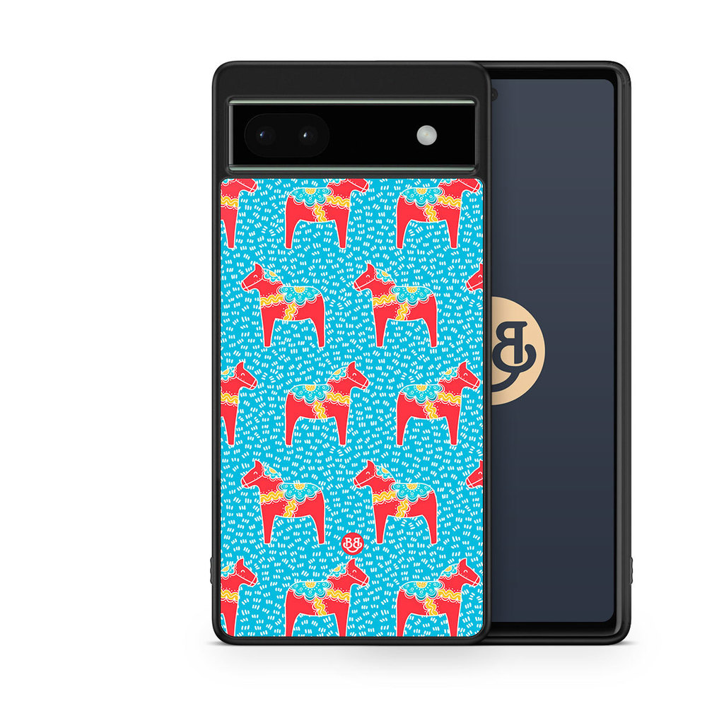 Google Pixel 6a Case - Dala horse Pattern