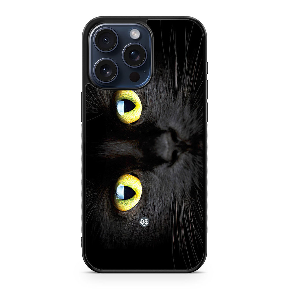 iPhone 15 Pro Max Case - Black Cat Close up