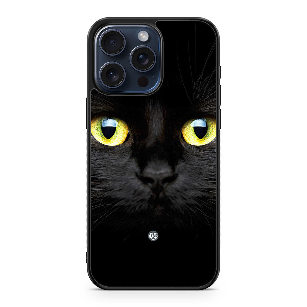 iPhone 15 Pro Max Case - Black Cat Closeup