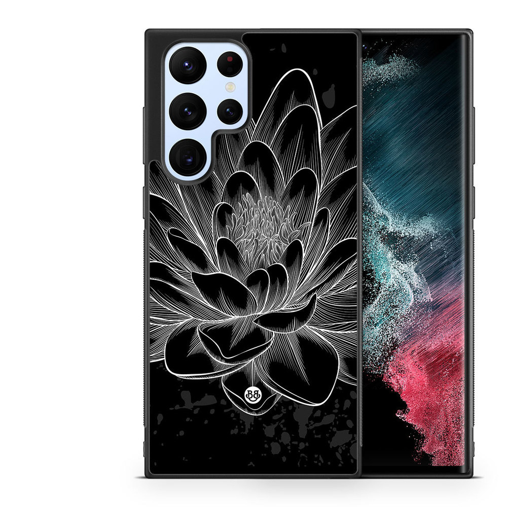 Samsung Galaxy S22 Ultra 5G Case - Black/White Lotus