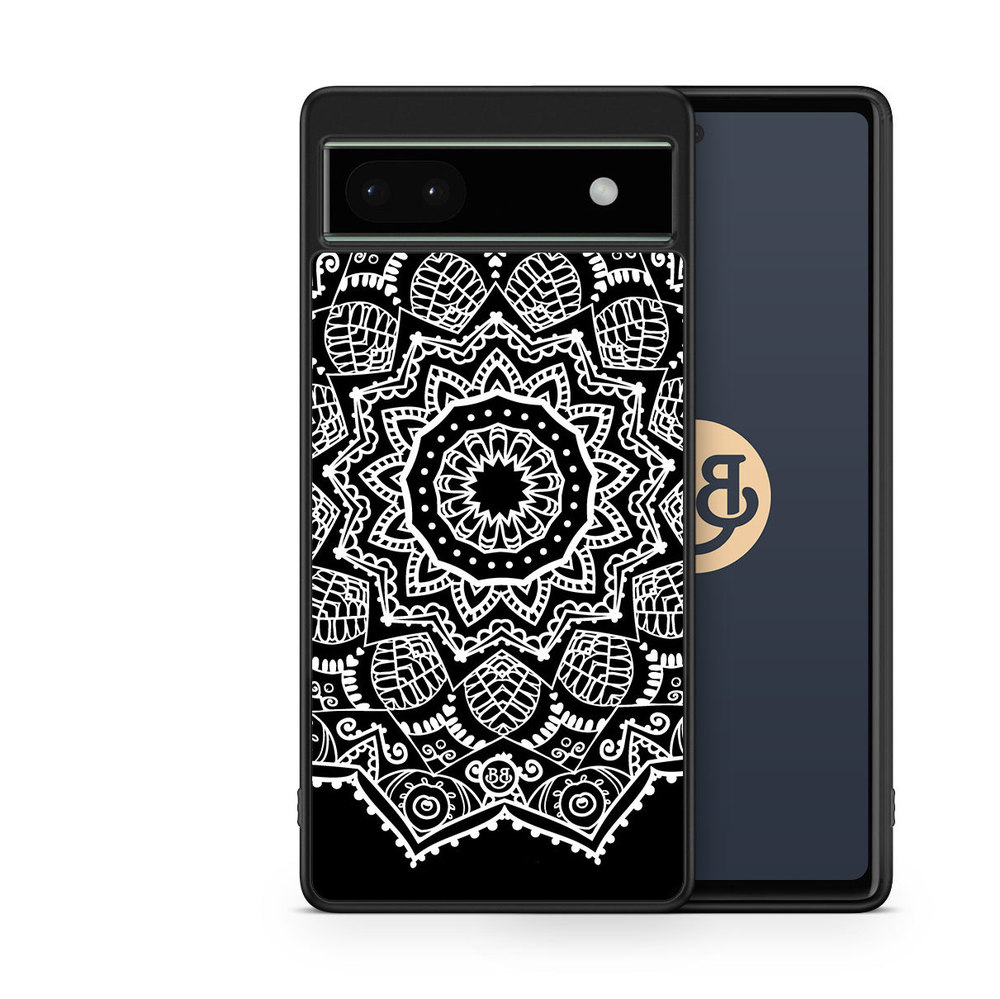 Google Pixel 6a Case - White Mandala