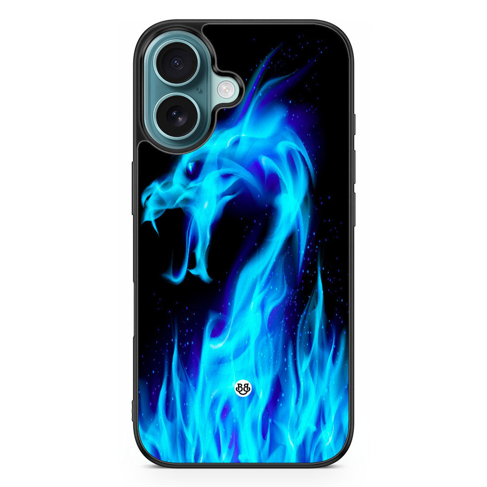 iPhone 16 Case - Blue Flames Dragon