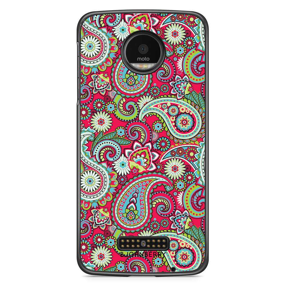 Moto Z2 Play Case - Red Paisley