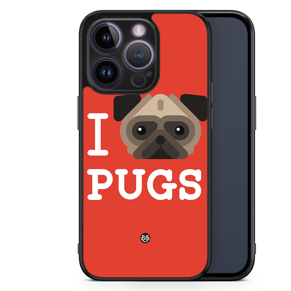 iPhone 14 Pro Case - I Love Pugs